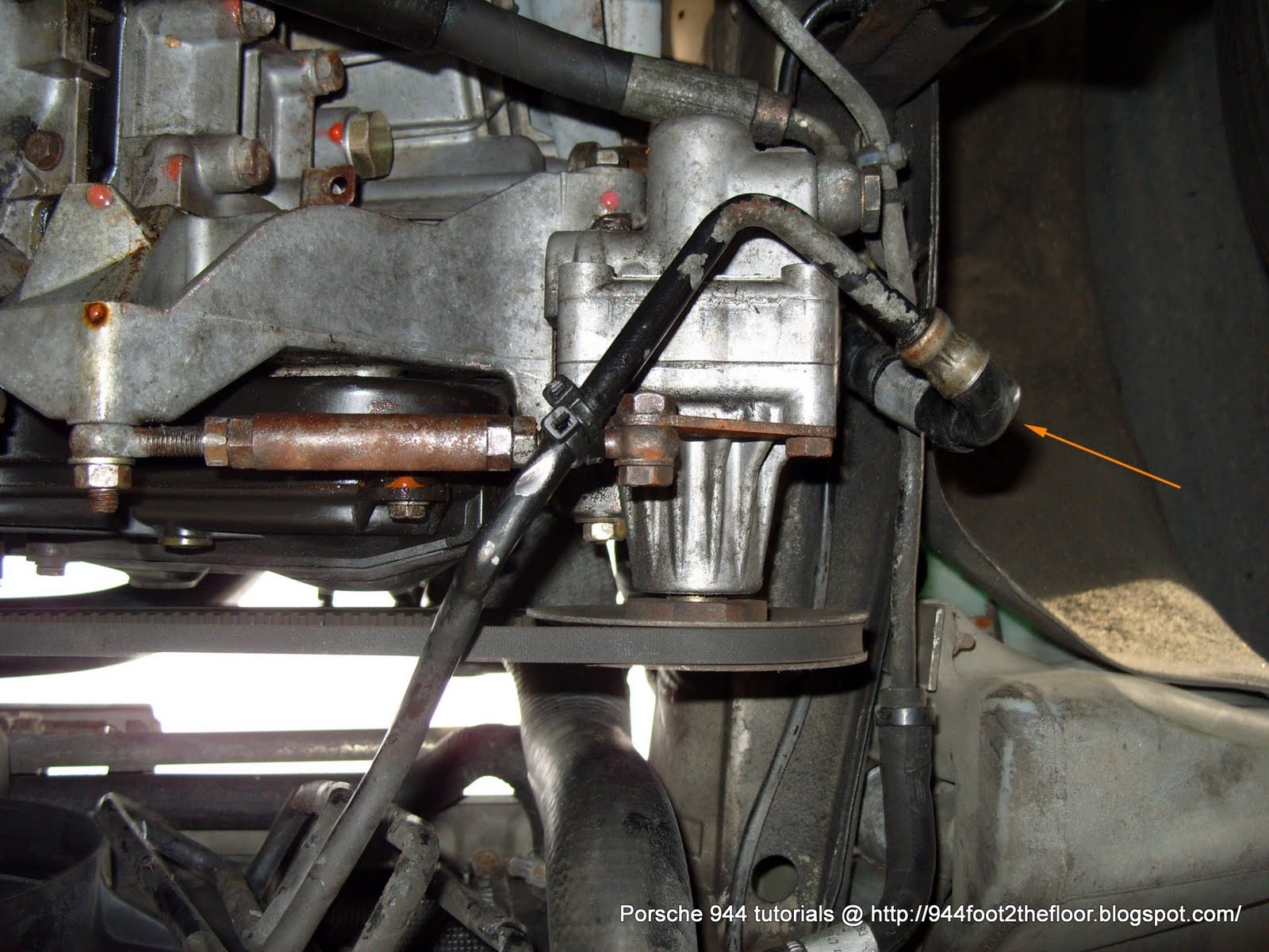 944 Foot To The Floor Power Steering Location on a Porsche 944